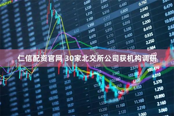 仁信配资官网 30家北交所公司获机构调研