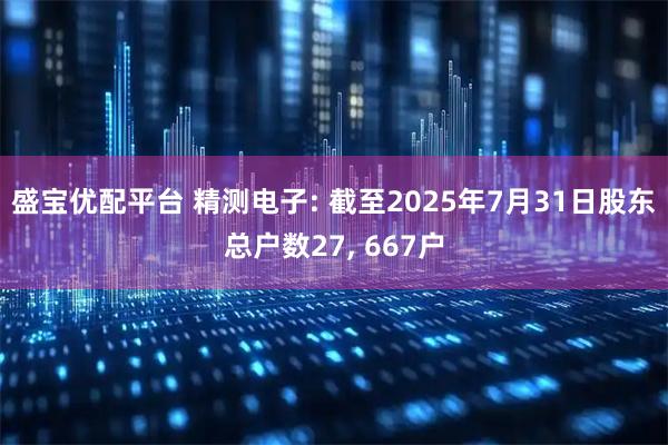 盛宝优配平台 精测电子: 截至2025年7月31日股东总户数27, 667户